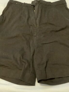 Women's High-Waist Black Tailored Shorts